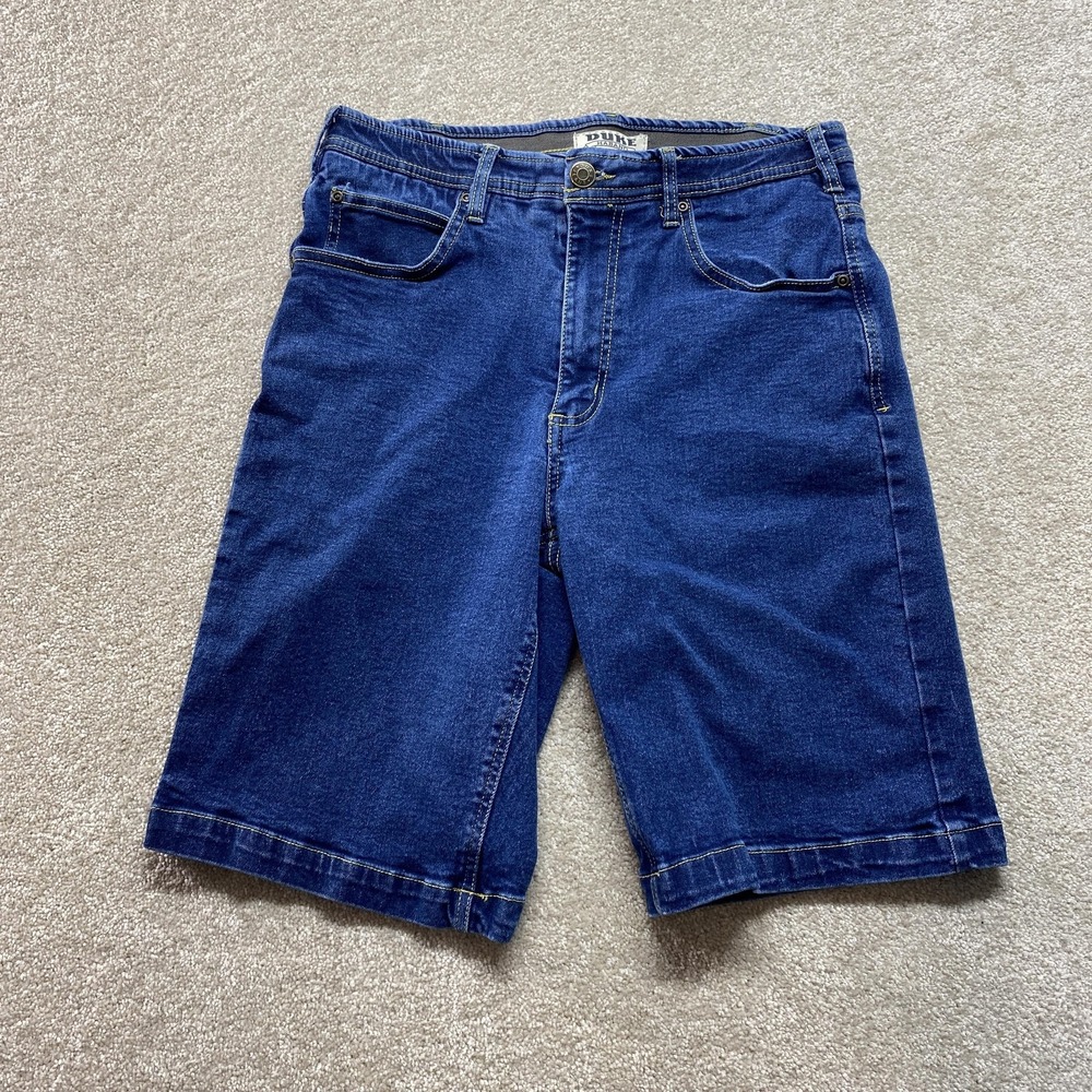Duke Haband Shorts Mens 32 Denim Stretch Jean‎ Casual Relaxed Fit Knee Length